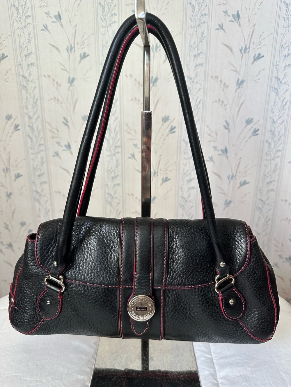 Cole Haan Navy Leather Shoulder Bag - Picture 3 of 16